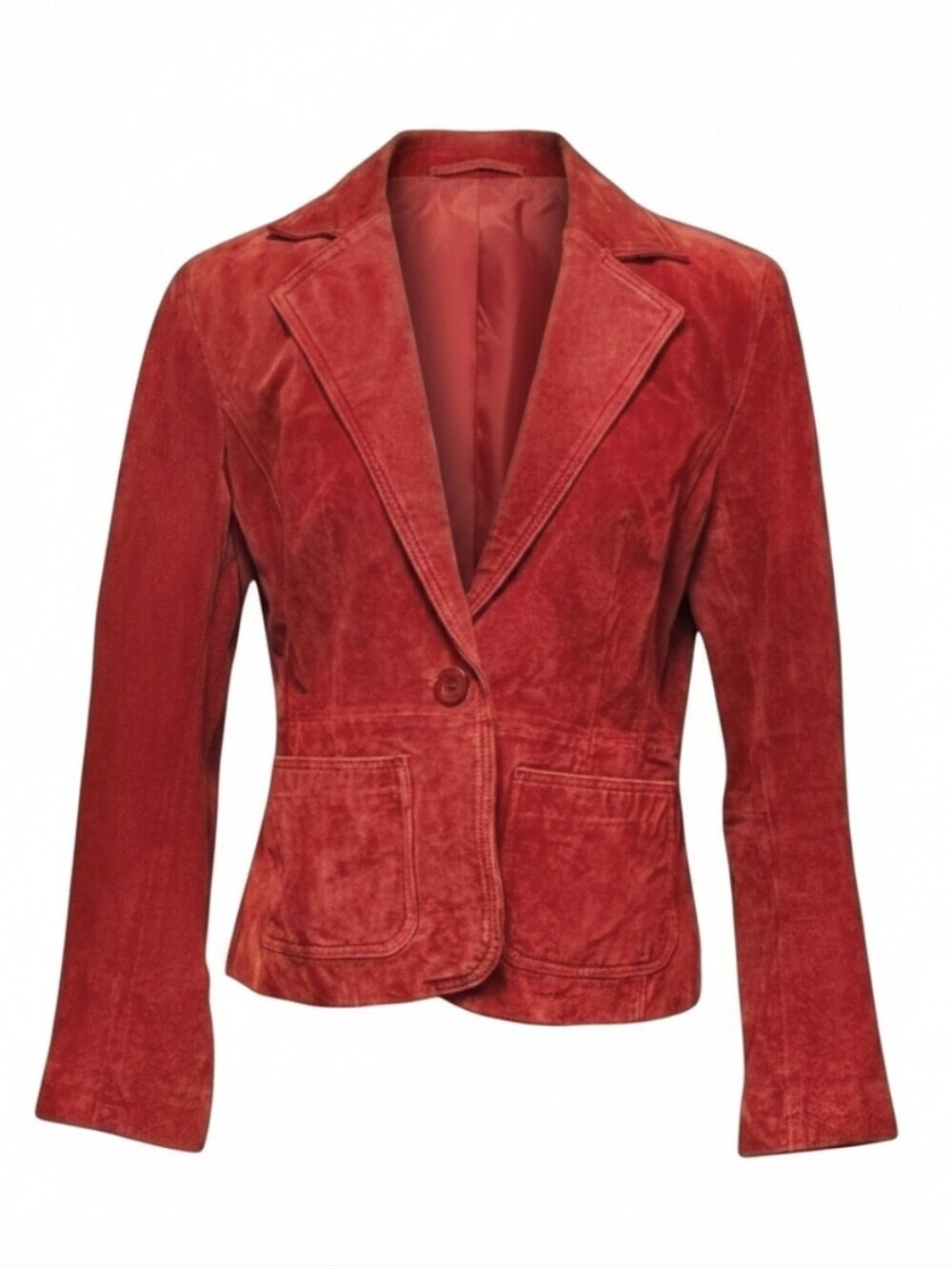 NEW YORK & COMPANY (STYLE.CN040071) GENUINE LEATHER SUEDE SINGLE BREASTE… - Picture 1 of 16